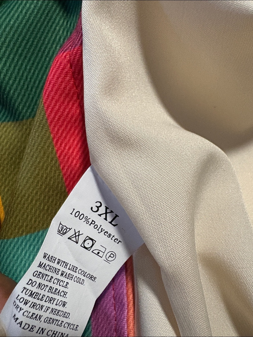 Plus Size Rainbow Plaid Belted Trench Coat Size 3XL - Picture 11 of 12